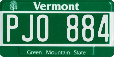 VT license plate PJO884
