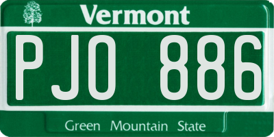VT license plate PJO886