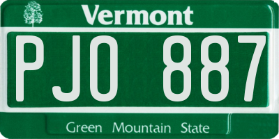 VT license plate PJO887
