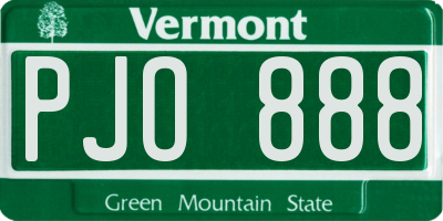 VT license plate PJO888