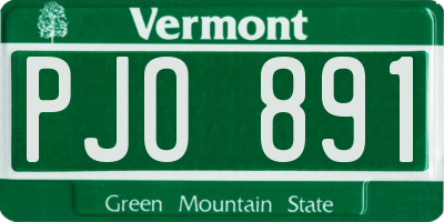 VT license plate PJO891