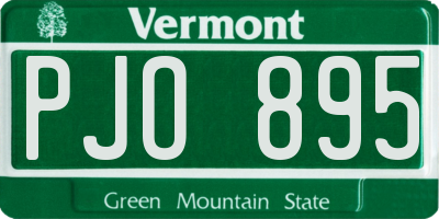 VT license plate PJO895