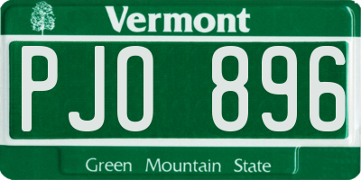 VT license plate PJO896