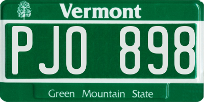 VT license plate PJO898