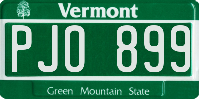 VT license plate PJO899
