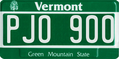 VT license plate PJO900