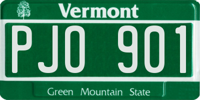 VT license plate PJO901