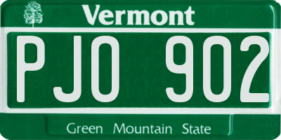 VT license plate PJO902
