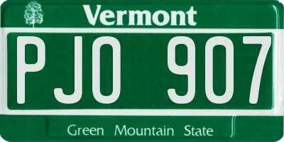 VT license plate PJO907