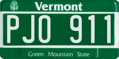 VT license plate PJO911