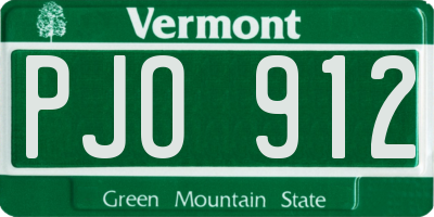 VT license plate PJO912