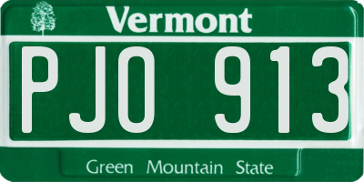 VT license plate PJO913