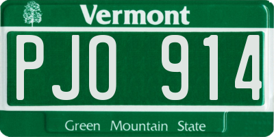 VT license plate PJO914