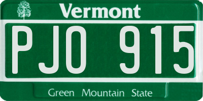 VT license plate PJO915