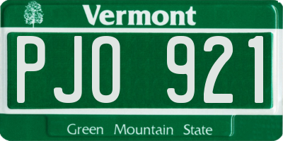 VT license plate PJO921