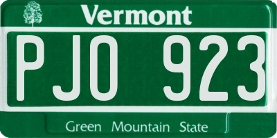 VT license plate PJO923