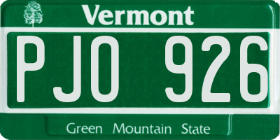 VT license plate PJO926