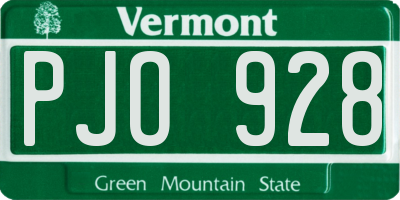 VT license plate PJO928