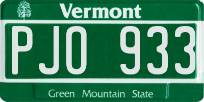 VT license plate PJO933