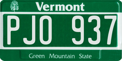 VT license plate PJO937