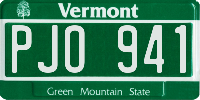 VT license plate PJO941