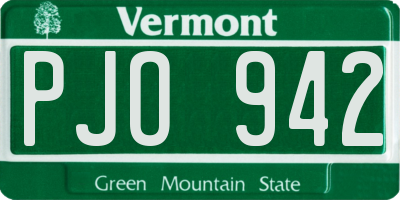 VT license plate PJO942