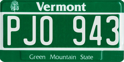 VT license plate PJO943