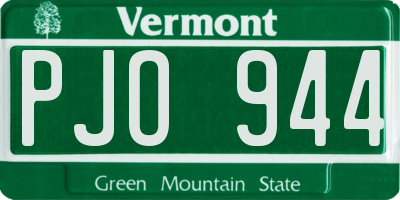 VT license plate PJO944