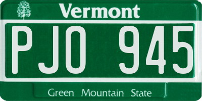 VT license plate PJO945