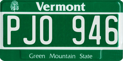 VT license plate PJO946