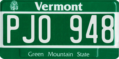 VT license plate PJO948