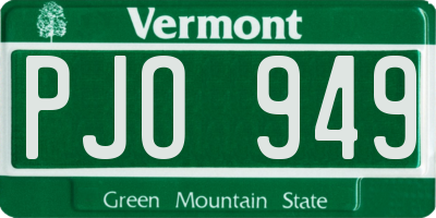 VT license plate PJO949