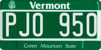 VT license plate PJO950