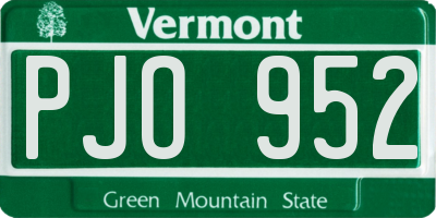 VT license plate PJO952