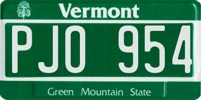VT license plate PJO954