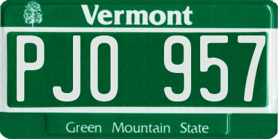 VT license plate PJO957