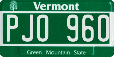 VT license plate PJO960