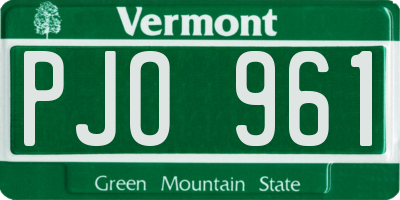 VT license plate PJO961