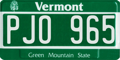 VT license plate PJO965