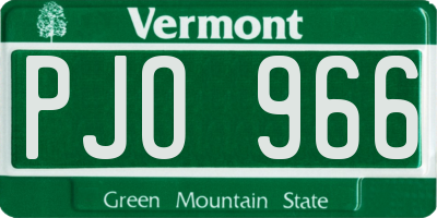 VT license plate PJO966