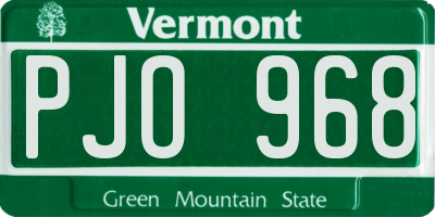 VT license plate PJO968
