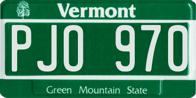 VT license plate PJO970