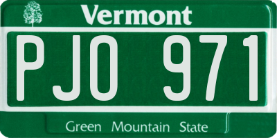 VT license plate PJO971