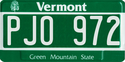 VT license plate PJO972