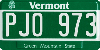 VT license plate PJO973