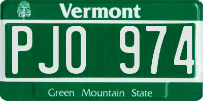 VT license plate PJO974