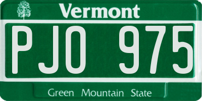 VT license plate PJO975