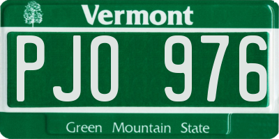 VT license plate PJO976