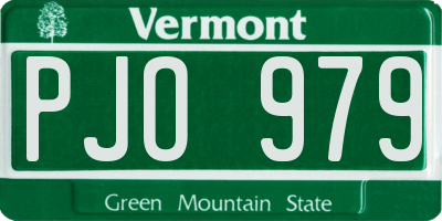 VT license plate PJO979