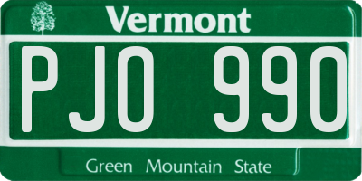 VT license plate PJO990
